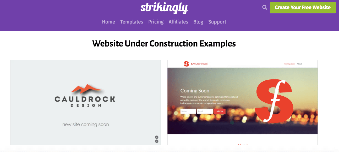 sample templates available on Strikingly for building coming soon pages sample templates available on Strikingly for building coming soon pages